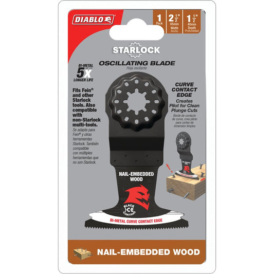 Diablo 2-1/2 in. Starlock Bi-Metal Oscillating Blade for Nail-Embedded Wood