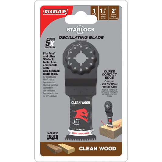 Diablo 1-1/4 in. Starlock Bi-Metal Oscillating Blades for Clean Wood