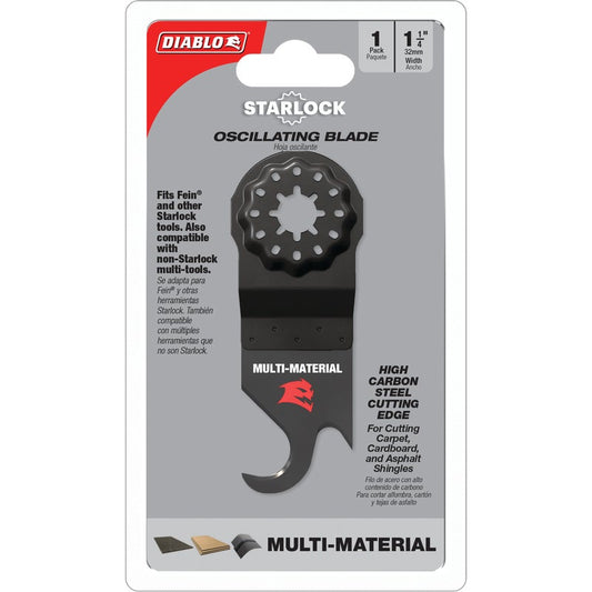 Diablo 1-1/4 in. Starlock High Carbon Steel Oscillating Hook Knife Blade for Multi-Materials