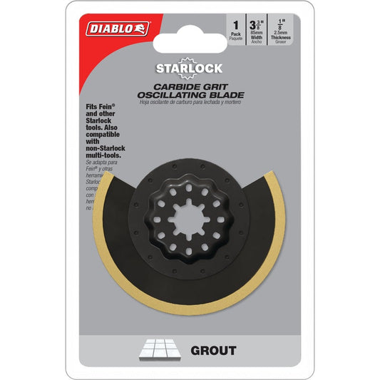 Diablo 3-3/8 In. Starlock Carbide Grit Oscillating Blade for Grout