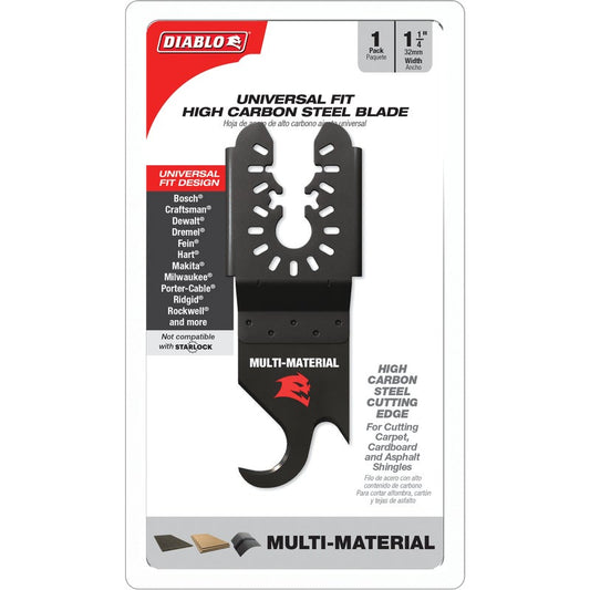 Diablo 1-1/4 in. Universal Fit High Carbon Steel Oscillating Hook Knife Blade for Multi-Materials