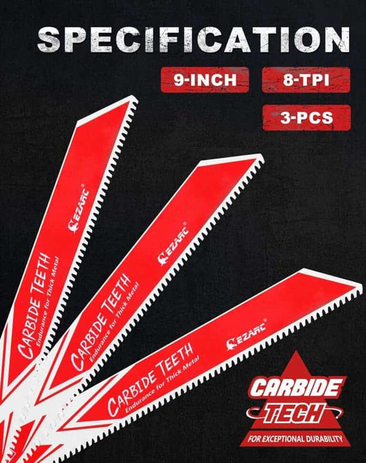 EZARC 9” 8 TPI Carbide Reciprocating Saw Blade