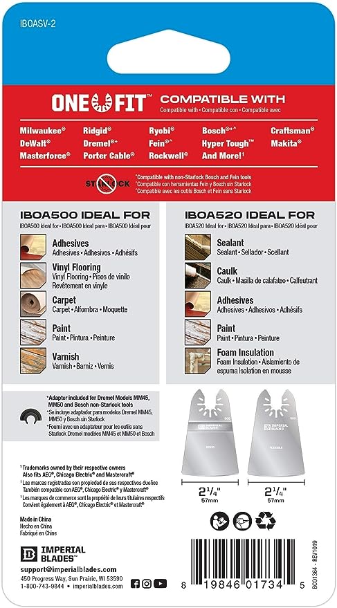 IBOASV-2 Imperial Blades One Fit™ Scraper Variety Pack, 2PC