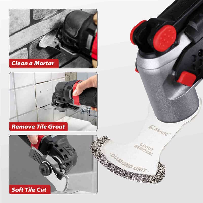 EZARC 2 1/4" Universal Fit Diamond Grit Oscillating Blade for Grout & Soft Tile