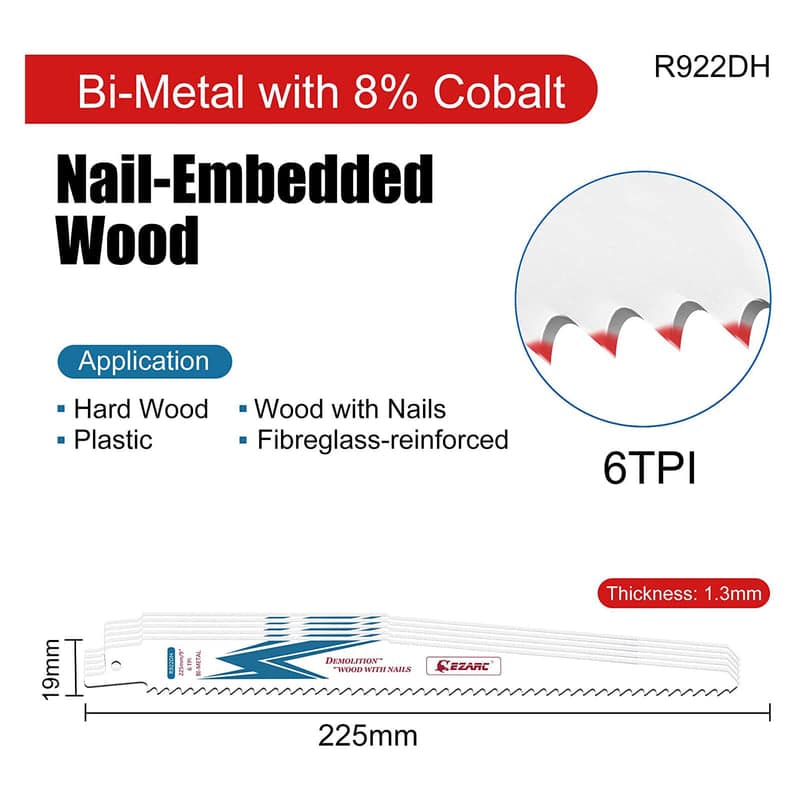 EZARC 9" 6 TPI Reciprocating Saw Blade