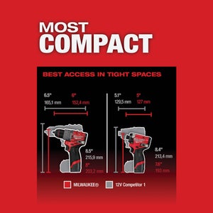 Milwaukee M12 FUEL 2-Tool Brushless Cordless Subcompact Hammer Drill & Impact Driver Combo Kit with (2) Batteries & Charger