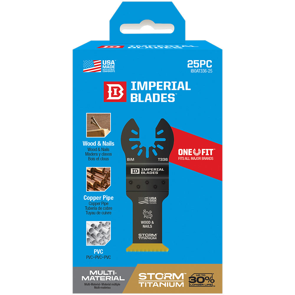 IBOAT336 Imperial Blades Storm Titanium Wood & Nails Oscillating Blade