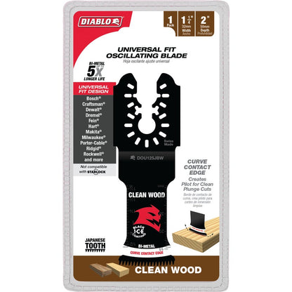 Diablo Universal Fit 1-1/4 In. Bi-Metal Oscillating Blade for Clean Wood