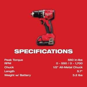 Milwaukee M18 2-Tool Brushless Cordless Compact Drill/Driver & Compact Impact Driver Combo Kit with (2) 2.0 Ah Batteries & Charger