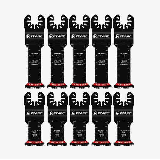 EZARC 10PC Arc Edge Standard & Extra Long Oscillating Saw Blade Set