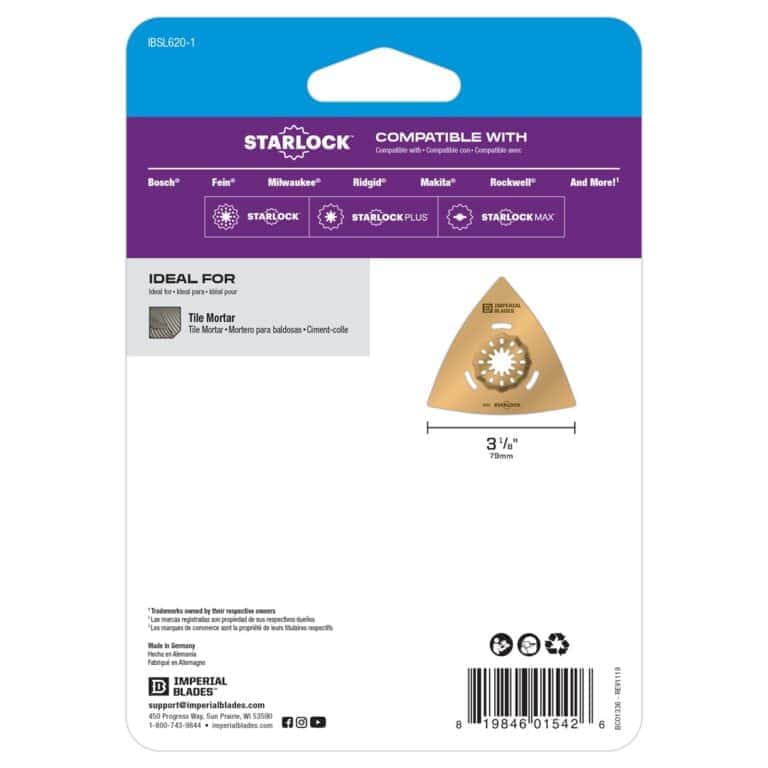 IBSL620 Imperial Blades 3 1/8" Starlock Carbide Grit Triangle Rasp