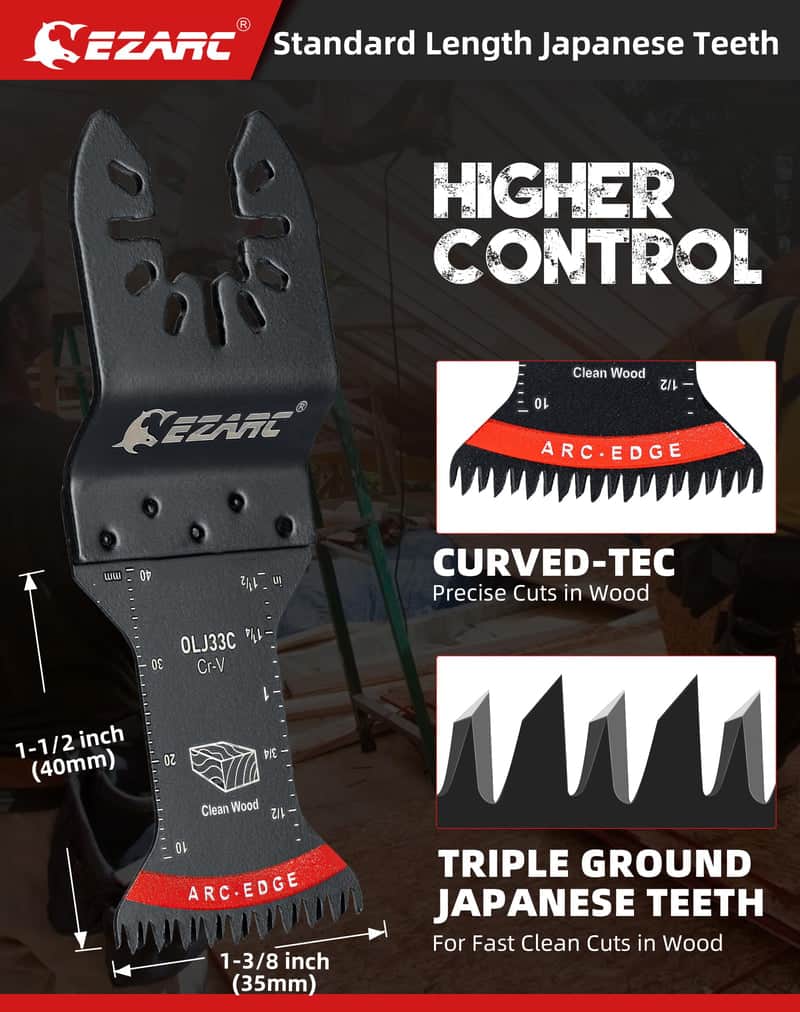 EZARC 10 Stuks Oscillerende Multitoolbladen Hardmetalen Multitool Zaagbladen Voor Hard Materiaal Gehard Metaal Spijkers Bouten En Schroeven 914166753 EZARC 10 Stuks Oscillerende Multitoolbladen Hardmetalen Multitool Zaagbladen Voor Hard Materiaal Gehard Metaal Spijkers Bouten En Schroeven 914166753