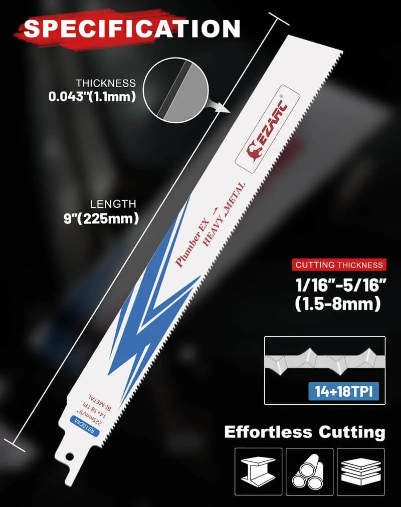EZARC 9" 14/18 TPI Bi-Metal Reciprocating Saw Blades