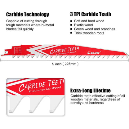 EZARC 9" 3 TPI Carbide Reciprocating Saw Blade