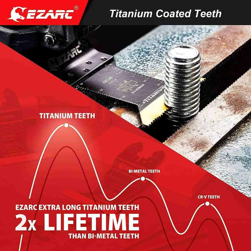 EZARC 4PC Titanium Oscillating Multi-tool Blade Set