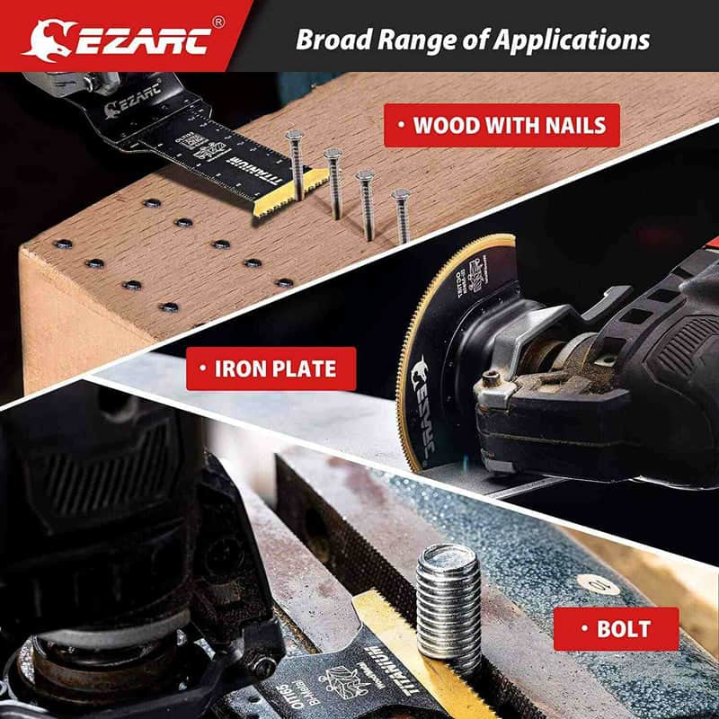 EZARC 4PC Titanium Oscillating Multi-tool Blade Set