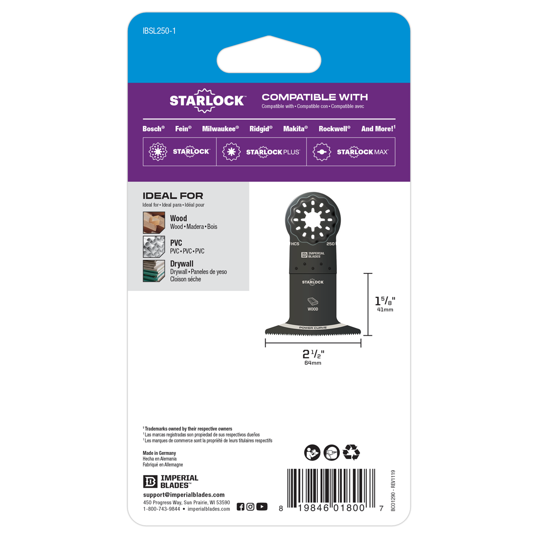 Imperial Blades STARLOCK Standard Power Curve Wood Blade IBSL250-Ridgeline Tool | Imperial Blades Direct To You-1-Ridgeline Tool - Oscillating Blades Direct