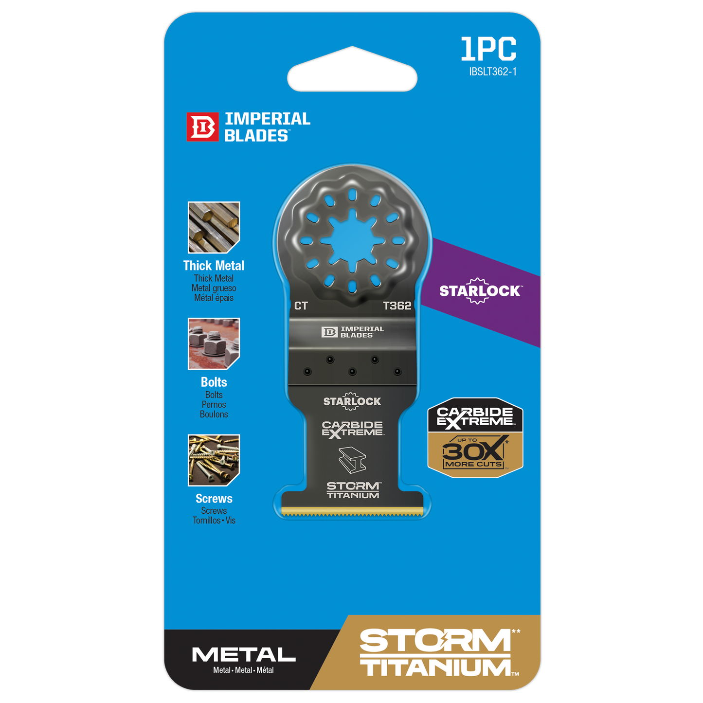 IBSLT362 1 3/8" Starlock™ Carbide Extreme Storm Titanium Metal Oscillating Blade